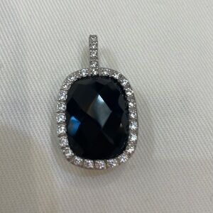 ESPO Joseph Esposito Sterling .925, CZ & Faceted Onyx/Crystal? Pendant-Like New